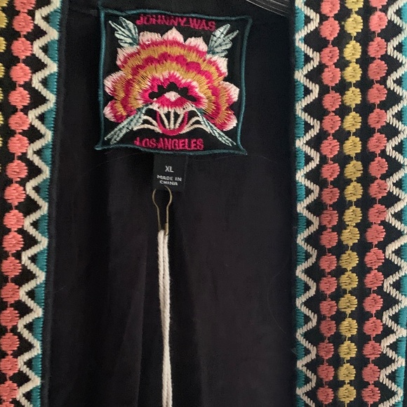 Johnny Was Black Coat with Multicolor Embroidery - Picture 2 of 12